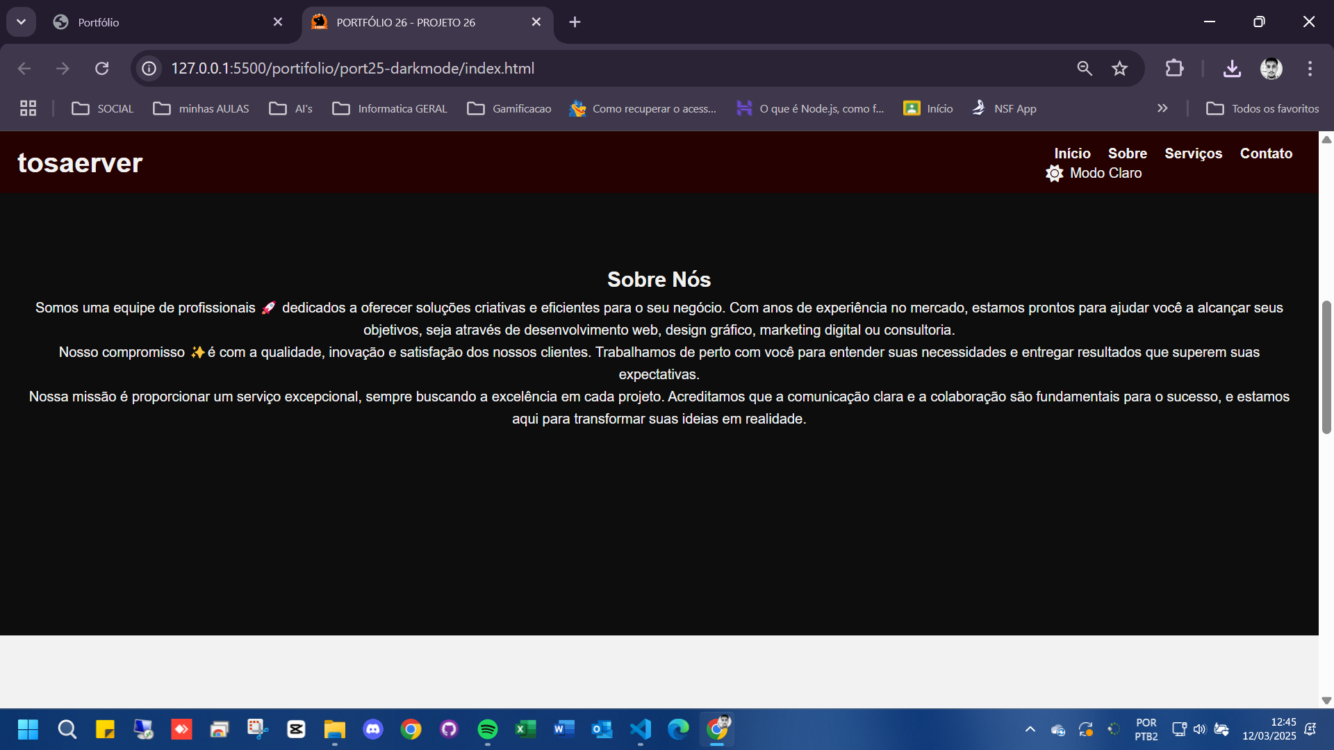 Projeto 25- Darkmode