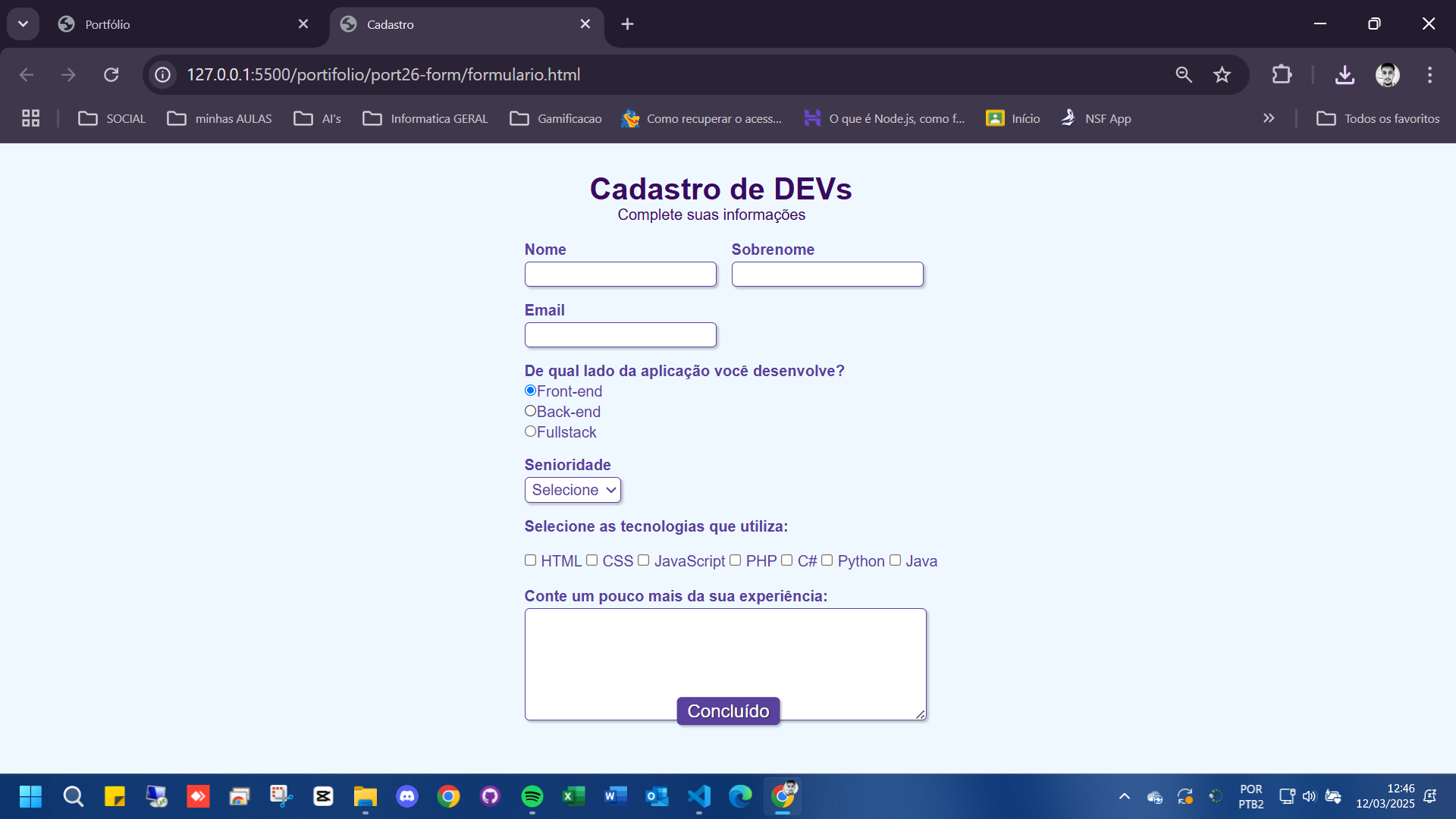 Projeto 26- Form