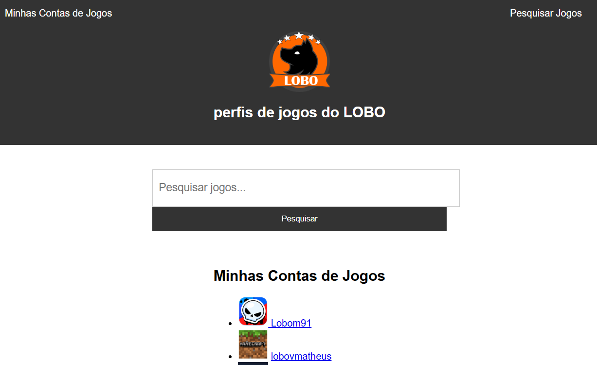 Projeto 30- Contasgames