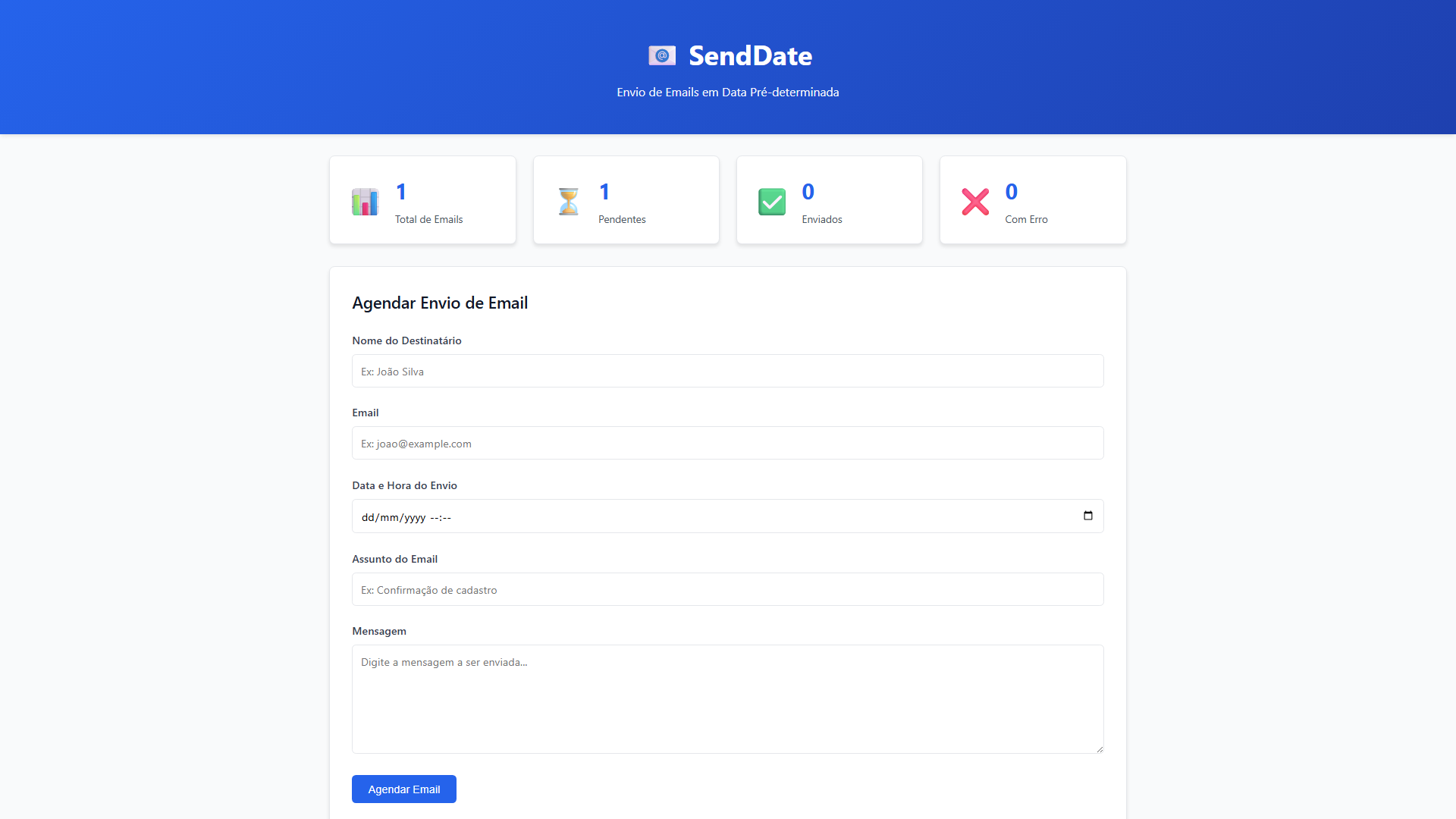 Sistema para agendar envio de mensagens