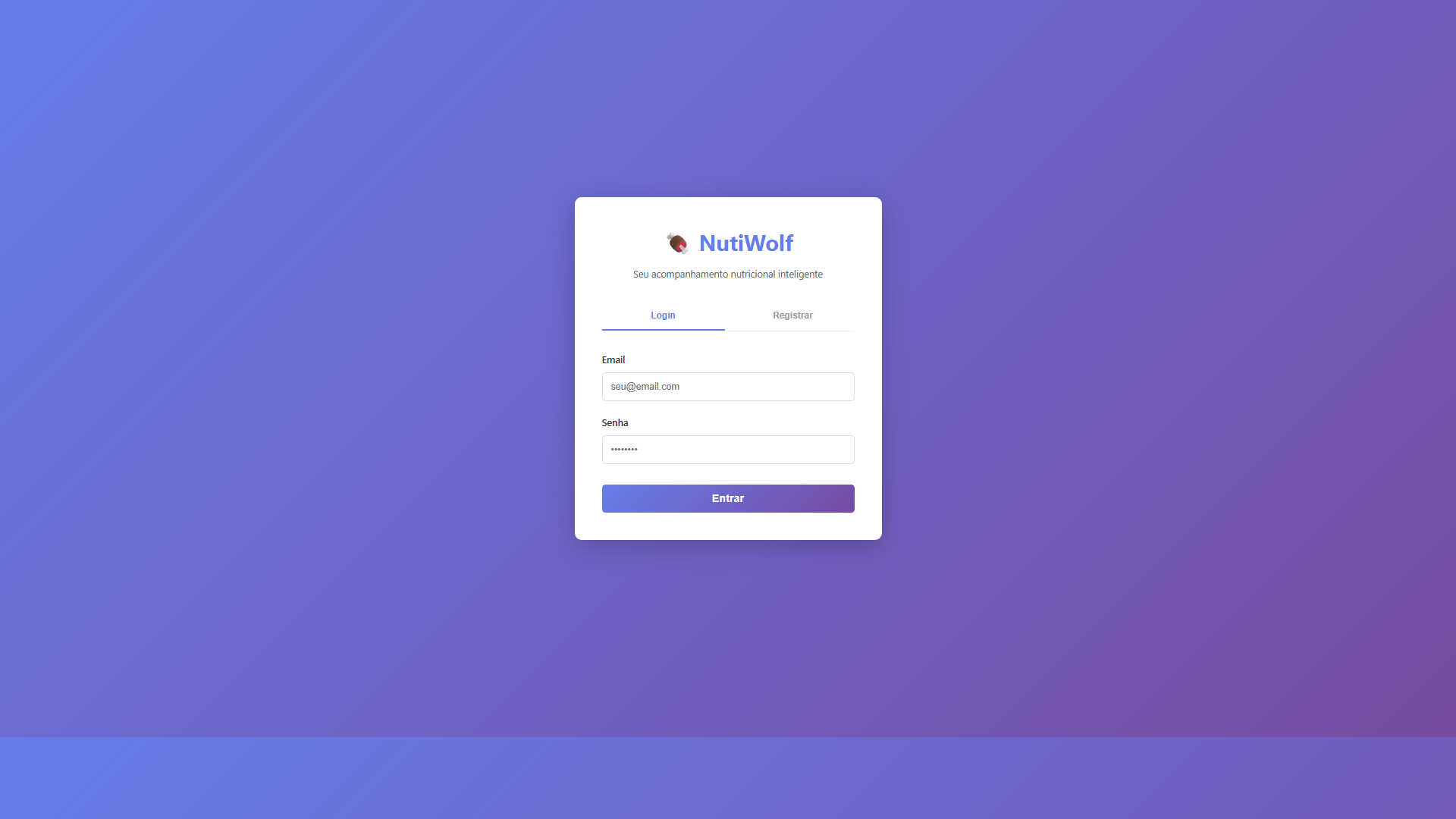 Aplicação de nutrição e saúde personalizada